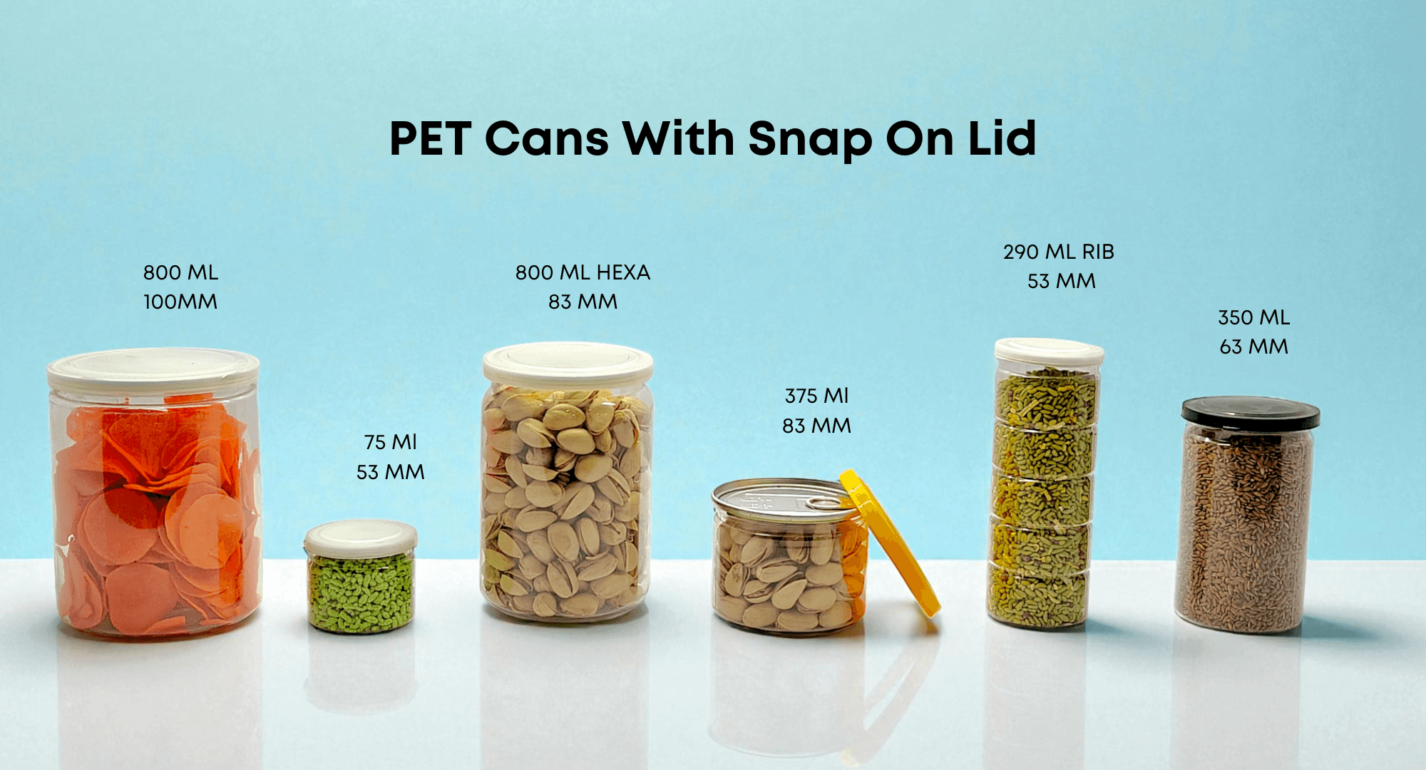 PET Can With Snap On Lid